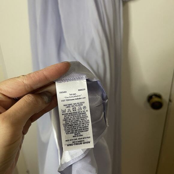 Ted Baker FINELLA One shoulder maxi bridesmaid dress chiffon light blue gown 2 - Picture 5 of 12